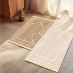 Pack de 2 alfombras de rezo minimalistas — crema y dorado