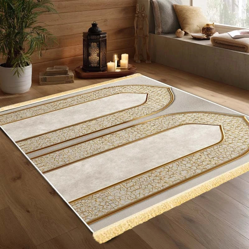 Alfombra de oración colectiva — hasta cuatro plazas, con flecos