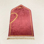 Alfombras de rezo para pareja — pack de 2 con corazón dorado, 65 × 115 cm