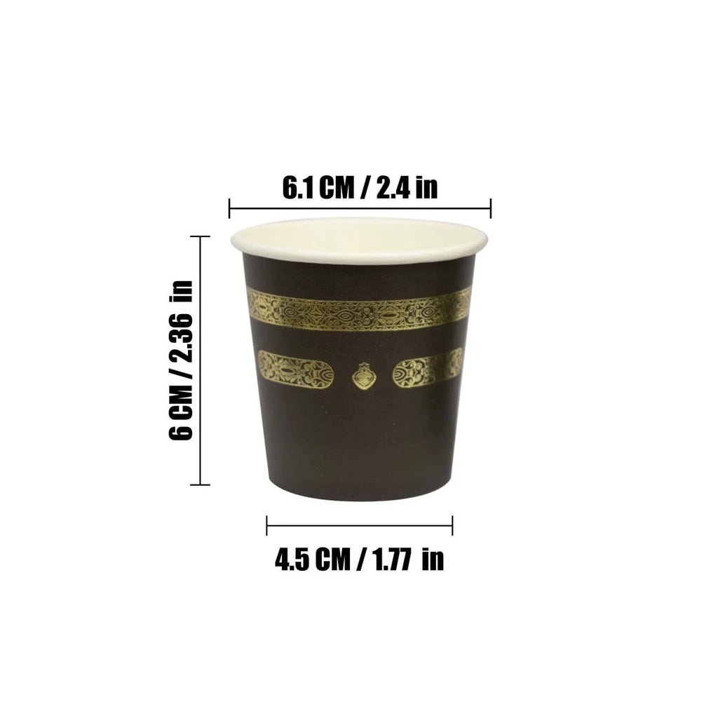Gobelets en carton Aïd Mubarak — lot de 10, noir et or