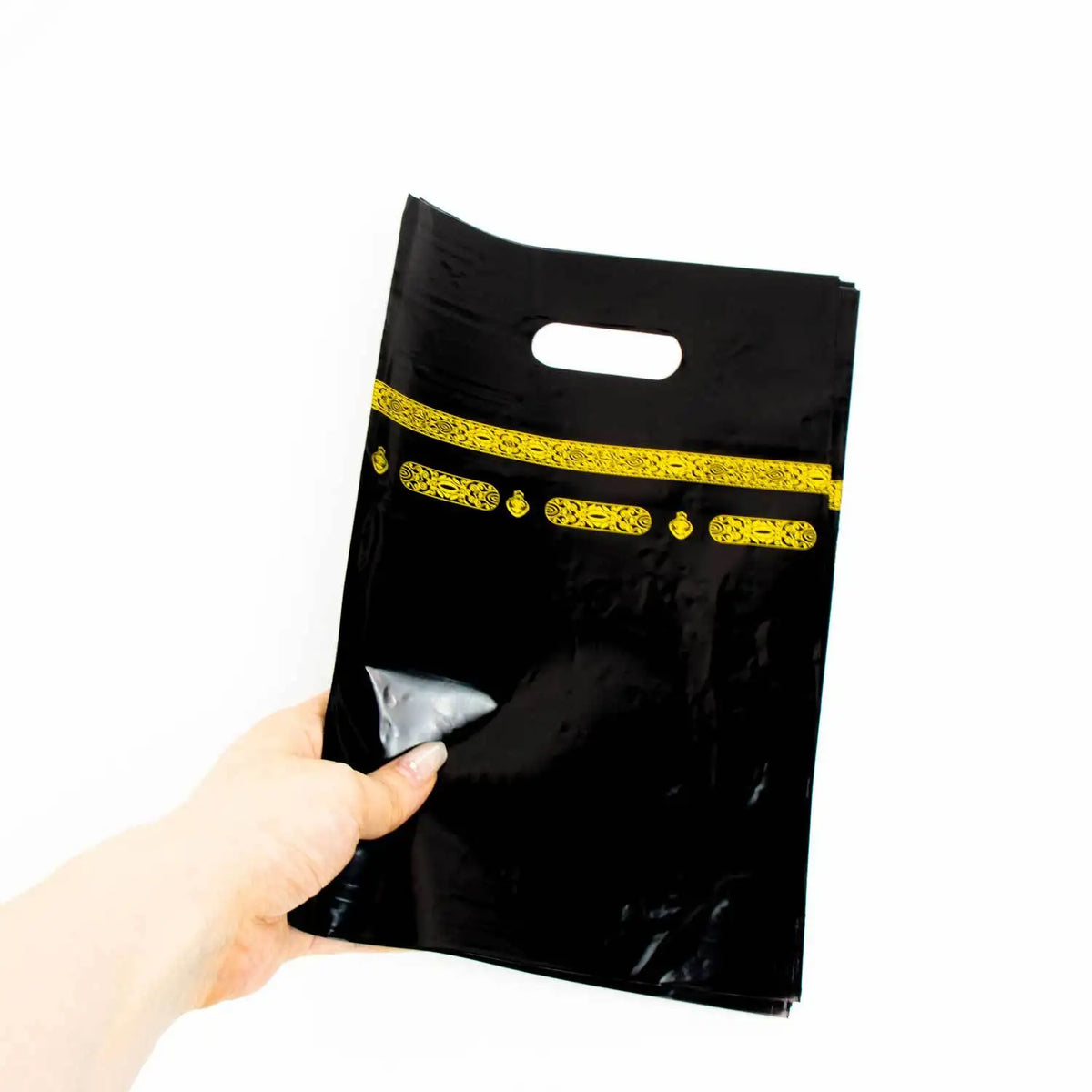 Sacs de l'Aïd noirs à bandeau doré — 25 cm