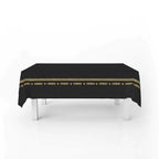 Nappe jetable noire à bandeau doré pour Ramadan et l’Aïd