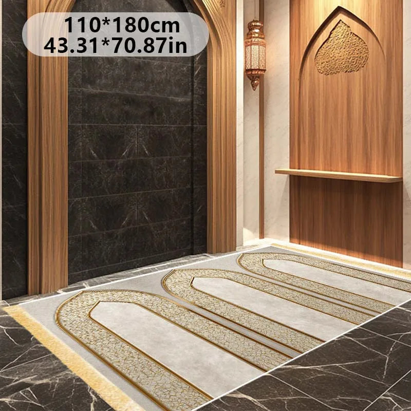 Alfombra de oración colectiva — hasta cuatro plazas, con flecos