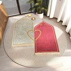 Alfombras de rezo para pareja — pack de 2 con corazón dorado, 65 × 115 cm